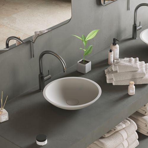 Aufsatzwaschbecken - 278920 SOLIDFOX - IDEAVIT B.V - Mineralwerkstoff / rund / modern