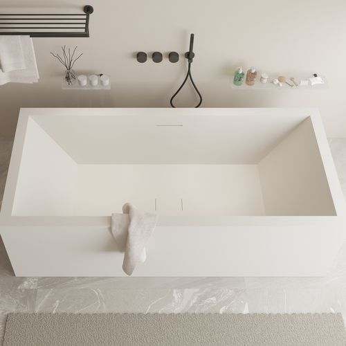 Freistehende Badewanne - 277808 SOLIDVITAS - IDEAVIT B.V - zur beruflichen Nutzung / Mineralwerkstoff / weiß