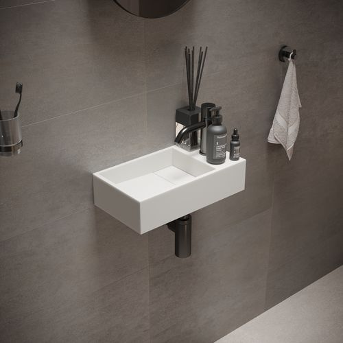 Wand-Waschbecken - 280172  SOLIDCUBE - IDEAVIT B.V - Mineralwerkstoff / rechteckig / 1-Loch