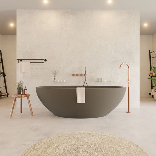 Ovale Badewanne - 290190 SOLIDELLIPSE-DG - IDEAVIT B.V - freistehend / Mineralwerkstoff / modern