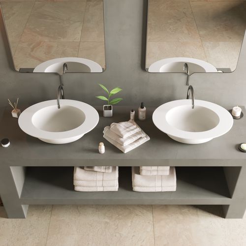 Aufsatzwaschbecken - 290225 SOLIDCAP 2.0 - IDEAVIT B.V - Mineralwerkstoff / rund / ohne Öffnung