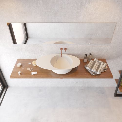 Aufsatzwaschbecken - 290228 SOLIDCAP 8.0 - IDEAVIT B.V - Mineralwerkstoff / oval / ohne Öffnung