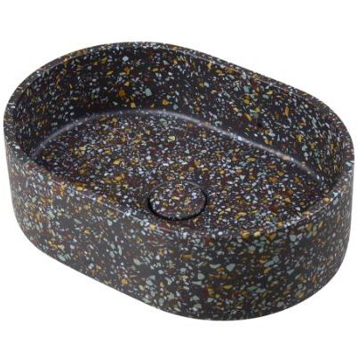 Bodenstehendes Waschbecken - 290291-Ε2  IDEA.ROCK-Ε2 - IDEAVIT B.V - Terrazzo / oval / ohne Öffnung