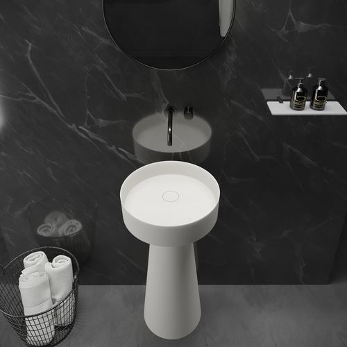 Bodenstehendes Waschbecken - 290286/290278 SOLIDFLOAT-PE - IDEAVIT B.V - Mineralwerkstoff / konisch / ohne Öffnung
