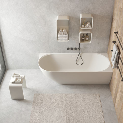 Ovale Badewanne - Solidnova-CR - IDEAVIT B.V - in Wandnähe / für Wohnungen / zur beruflichen Nutzung