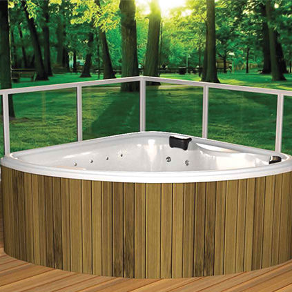 Whirlpool zum Aufstellen - FISHER 2: WSP-SLV-SPA8S3520VX - Jaquar - für Eckeinbau / Zweisitzer / für Außenbereich