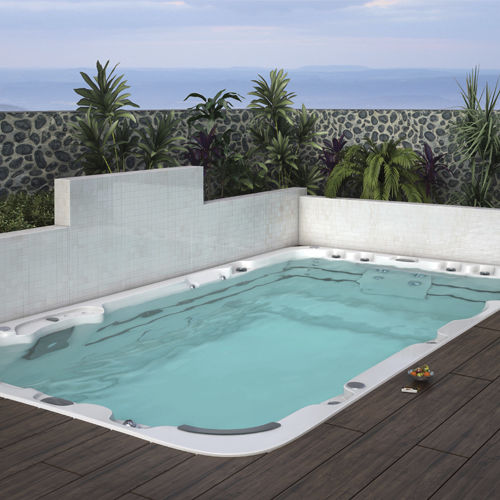 Einbau-Whirlpool - AQUAGYM MAX EXTREME : WSP-SLV-SPA4S449VX - Jaquar - rechteckig / Viersitzer / für Außenbereich