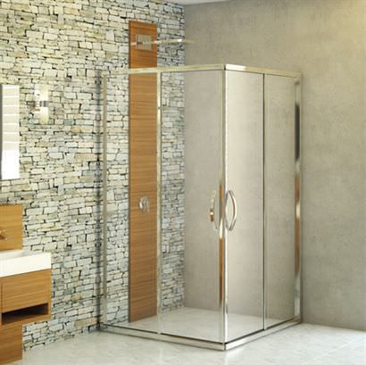 Glas-Duschkabine - ENNA - Jaquar - mit Schiebetür / für Eckeinbau