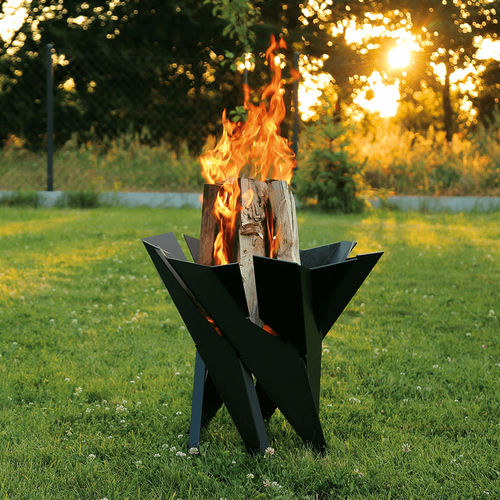 Garten-Feuerstelle / Holz - FIRE/BASKET - KRATKI - Stahl / andere Formen / schwarz