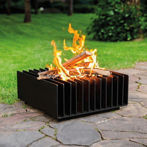 Garten-Feuerstelle / Holz - FIRE/ERIZO/60/40 - KRATKI - Stahl / quadratisch / schwarz
