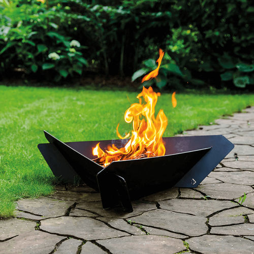 Garten-Feuerstelle / Holz - FIRE/TRIANGLE - KRATKI - Stahl / andere Formen / schwarz