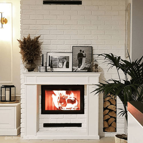 Holz-Kamineinsatz - ZIBI/PF - KRATKI - Stahl / modern