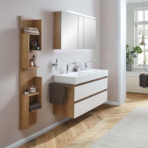 Doppelter Waschtisch-Unterschrank - HIGHLINE 150 - Laguna Badwelten - wandhängend / MDF / modern