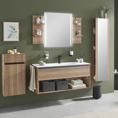 Wandhängender Waschtisch-Unterschrank - HIGHLINE 250 - Laguna Badwelten - MDF / modern / ohne Tür