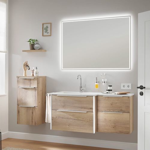 Wandhängender Waschtisch-Unterschrank - NEO - Laguna Badwelten - Holz / modern / ohne Tür