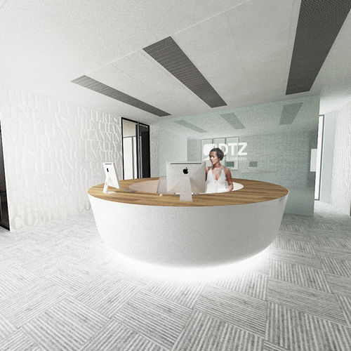 Halbrunde Empfangstheke - LE BON spol.s.r.o. - Corian® / beleuchtet
