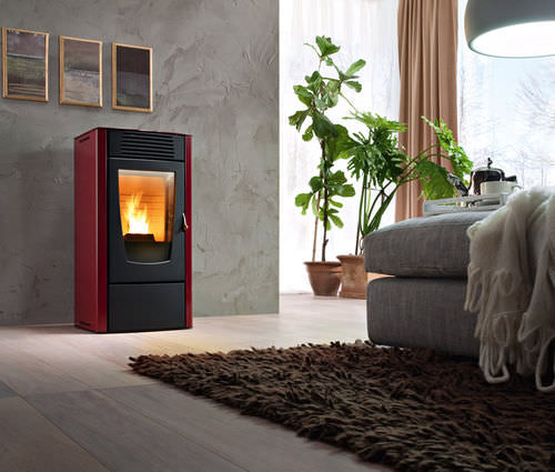 Pelletkaminofen - DALIA  - RED - www.red365.it - see MCZ Group SPA - modern / Stahl