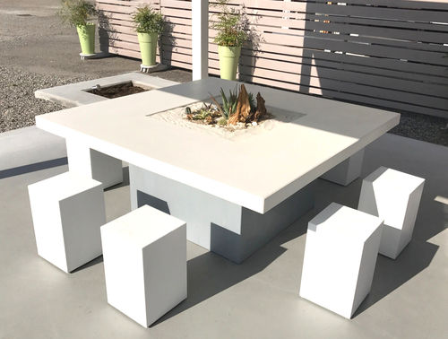 Moderner Tisch - Proverbio Outdoor Design - Metall / Stahlbeton / rechteckig