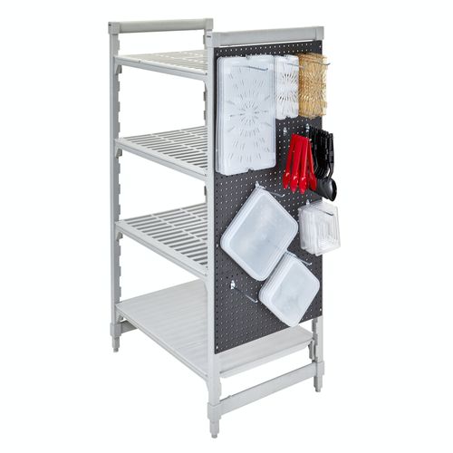 Mobiles Regal - CAMSHELVING® PEGBOARD - Cambro - modern / Edelstahl / Kunststoff