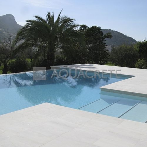 Zement-Bodenbelag - AQUACRETE® - EDFAN EUROPA SL - Dekorputz / Quarz / für den Außenbereich