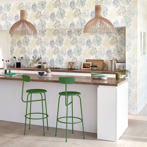 Moderne Tapete - SOETSU - Scion - Naturmotiv / Stoffoptik / blau