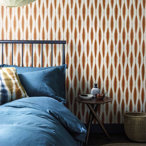 Moderne Tapete - KASURI - Scion - Motiv / Stoffoptik / orange