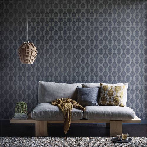 Moderne Tapete - SHINKU - Scion - geometrisches Muster / Stoffoptik / grau