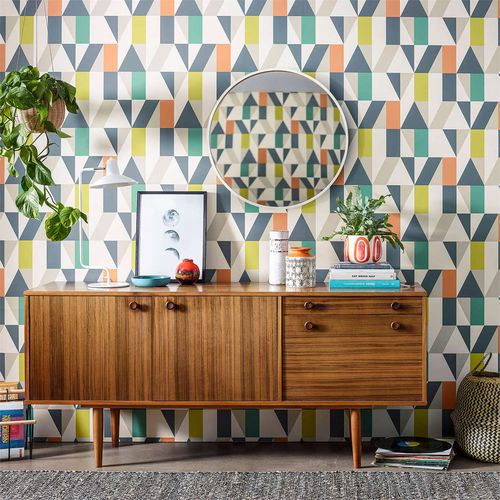 Moderne Tapete - NUEVO - Scion - geometrisches Muster / Patchwork / Stoffoptik