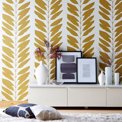 Moderne Tapete - MALVA - Scion - Blumenmotiv / geometrisches Muster / Stoffoptik