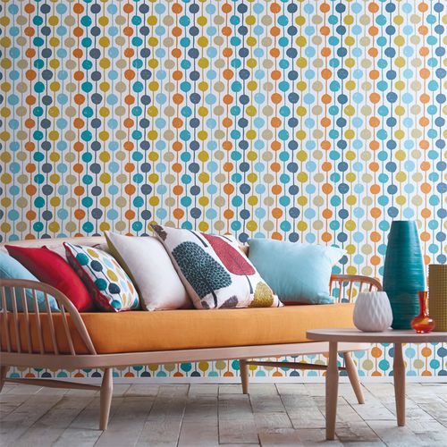 Moderne Tapete - TAIMI - Scion - geometrisches Muster / Kindermotiv / gelb