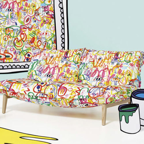 Möbelstoff - RAINBOW SCRAWL - Kirkby Design - für Vorhänge / Motiv / Baumwolle