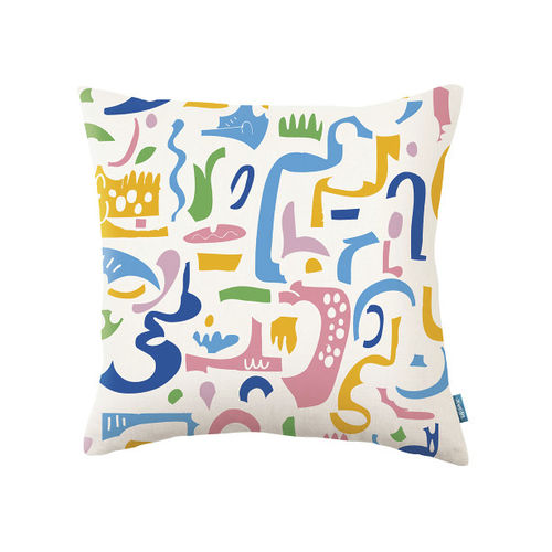 Quadratisches Kissen - PAPER MELODIES - Kirkby Design - Motiv / Baumwolle