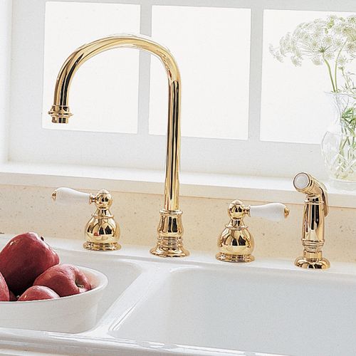 Aufsatz-Einhebelmischer - HAMPTON - AMERICAN STANDARDS - Messing / für Küche / 4-Loch