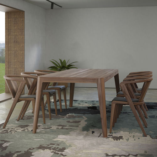 Moderner Esstisch - TRUNK - AROUNDtheTREE Design - Nussbaum / Esche / Marmor