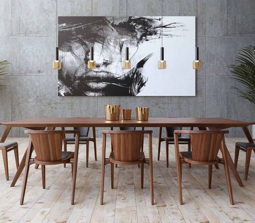 Moderner Esstisch - ROLY-POLY - AROUNDtheTREE Design - Esche / amerikanischer Nussbaum / Gestell aus Massivholz