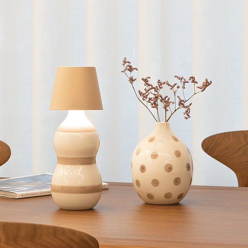 Tragbare Lampe - POLDINA STOPPER - Zafferano Srl - Keramik / Silikon / modern
