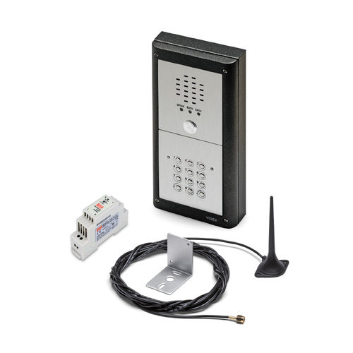 Weiße Audio-Türsprechanlage - GSM4KCR - Videx Electronics S.p.A. - schwarz / Einbau / für Außenbereich