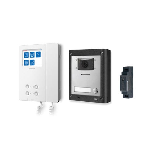 Weiße Video-Türsprechanlage - IPVK/6296 - Videx Electronics S.p.A. - schwarz / Einbau / für Außenbereich