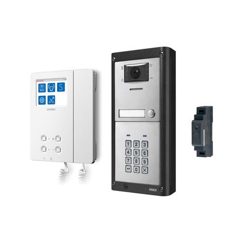 Weiße Video-Türsprechanlage - IPVKC/6296 - Videx Electronics S.p.A. - schwarz / Einbau / für Außenbereich