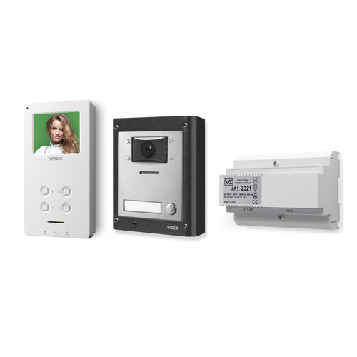 Weiße Video-Türsprechanlage - ESVK/6388 - Videx Electronics S.p.A. - schwarz / Einbau / für Außenbereich