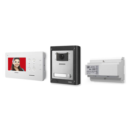 Weiße Video-Türsprechanlage - ESVK/6488 - Videx Electronics S.p.A. - schwarz / Einbau / für Außenbereich