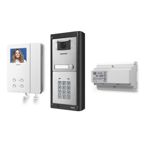 Weiße Video-Türsprechanlage - ESVKC/6286 - Videx Electronics S.p.A. - schwarz / Einbau / für Außenbereich