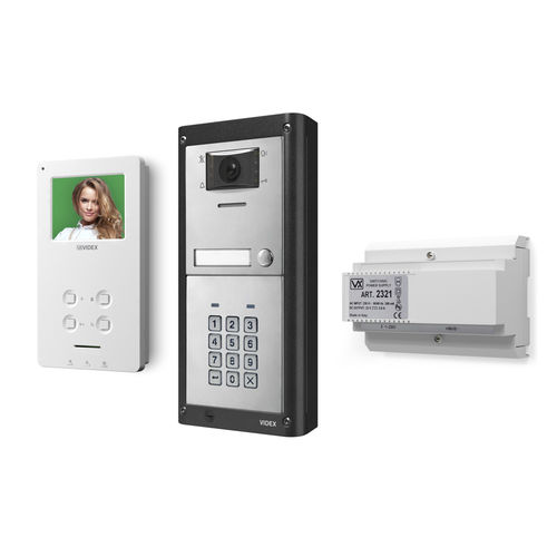 Weiße Video-Türsprechanlage - ESVKC/6388 - Videx Electronics S.p.A. - schwarz / Einbau / für Außenbereich