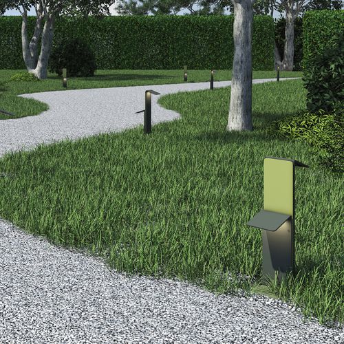 Leuchtpoller für Garten - FOGLIO - PURALUCE - modern / Aluminium / PMMA