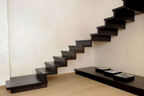 Viertelgewendelte Treppe - VENEZIA - Ci. Erre Scale - Holzstufen / mit Edelstahlstruktur / modern