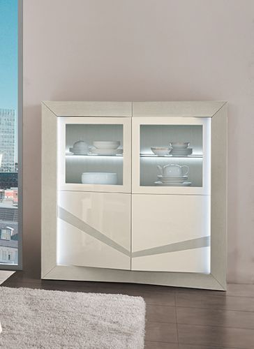Moderner Geschirrschrank - AMELIE AMB.AM5 - ARC - Glas / Holz