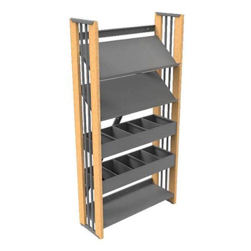 Modernes Regal - BIBLUS  - Nautilus SA - Buche / Holz / Stahl