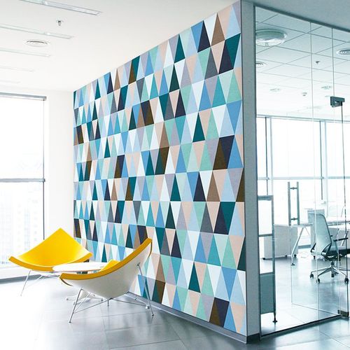 Dekorplatte für Wand - GEOMETRIC : M16026.00 ACQUA TRIANGLES - Vicaima - für Trennwand / Fertigbau / wasserabweisend