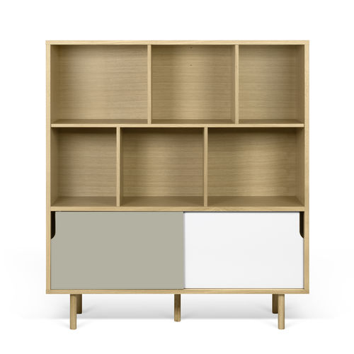 Hohes Sideboard - DANN - TEMAHOME - modern / lackiertes Holz / Eiche