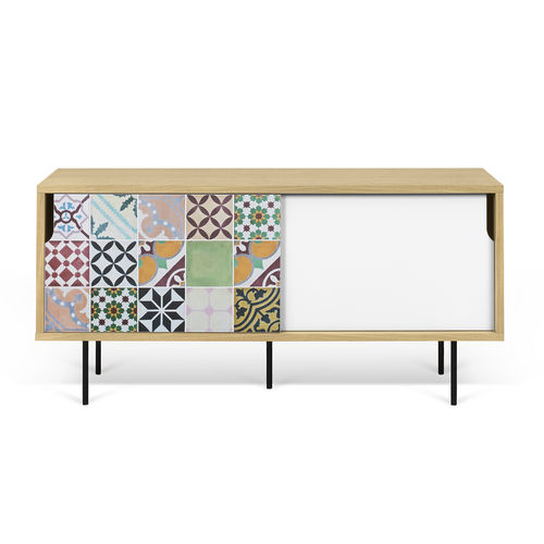 Modernes Fernsehmöbel - DANN PATCHWORK - TEMAHOME - lackiertes Holz / Eiche / Metall